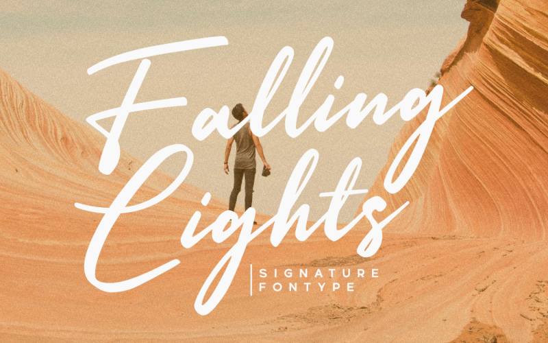 Vallende lichten / handtekening lettertype