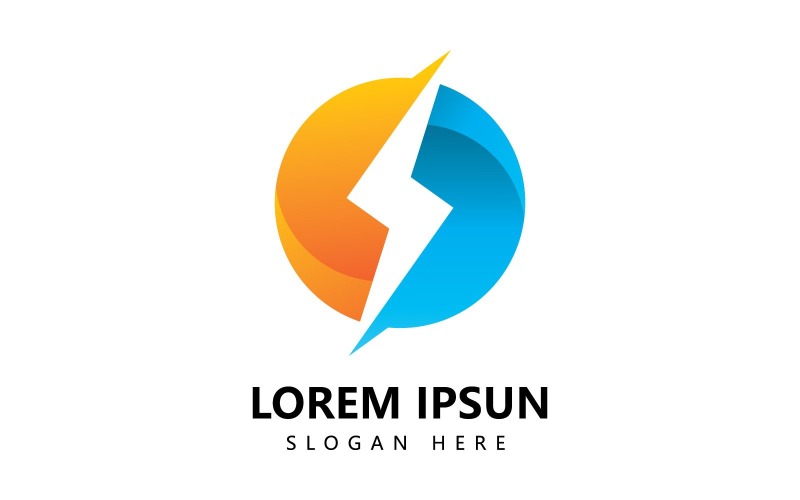 Bliksem Logo pictogram vector ontwerp V1