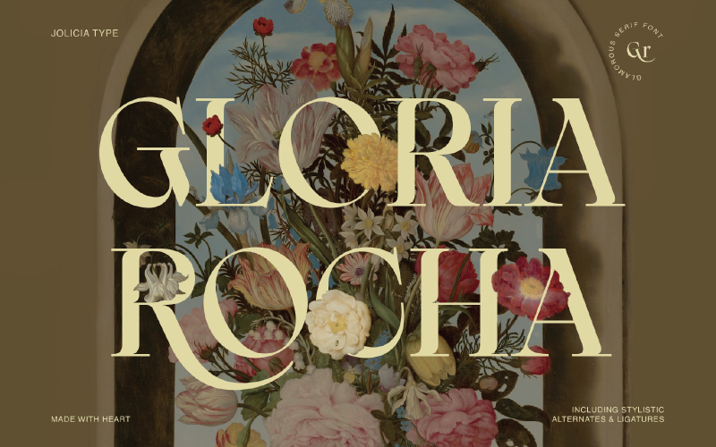 Gloria Rocha | Glamouröse Serifenschrift