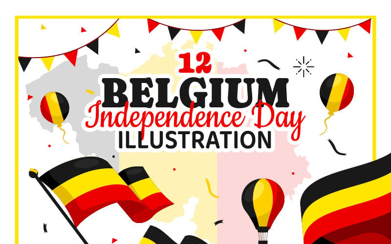 12 Belçika Bağımsızlık Günü İllüstrasyonu