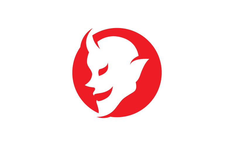 Kırmızı şeytan logo vektör simge şablonu V11