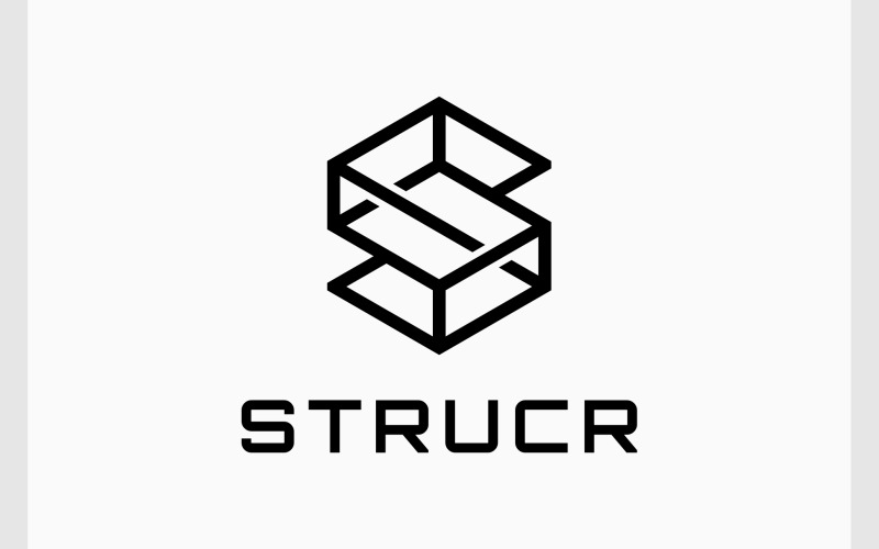 Logo Wireframe esagonale lettera S