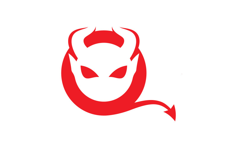 Kırmızı şeytan logo vektör simge şablonu V2