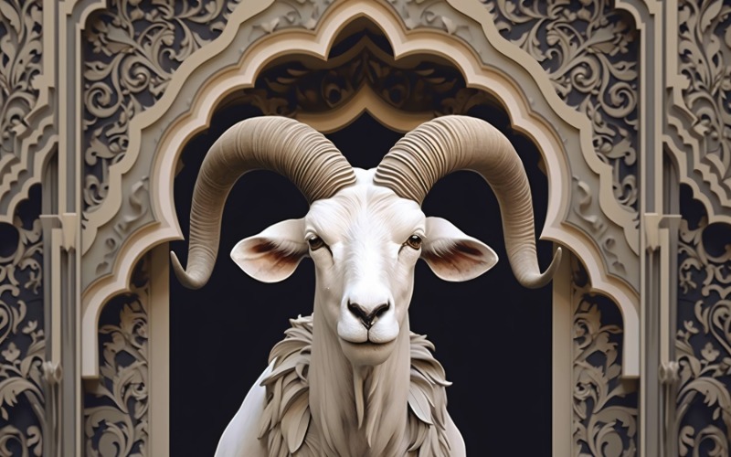 Design Eid ul Adha con illustrazione della capra felice 11
