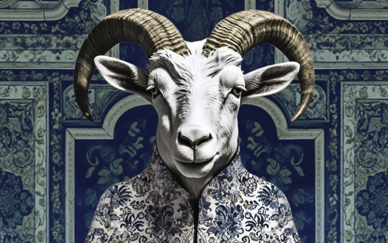 Design Eid ul Adha con illustrazione di capra felice 09