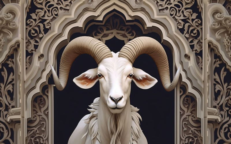 Design Eid ul adha s ilustrací šťastné kozy 08