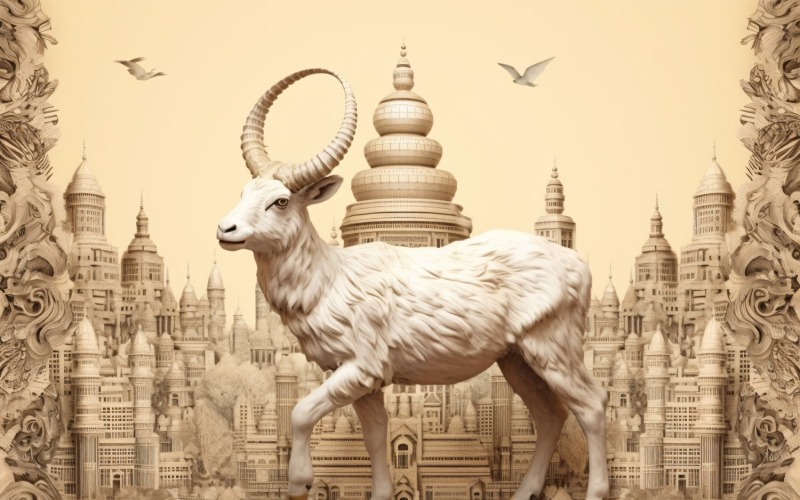 Diseño de eid ul adha con ilustración de cabra feliz 18