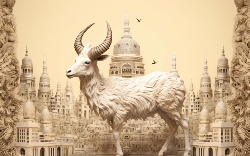 Eid ul adha-ontwerp met gelukkige geitillustratie 17