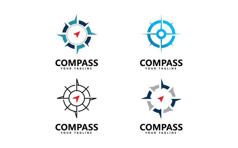 Kompas Logo pictogram vector sjabloonontwerp V9