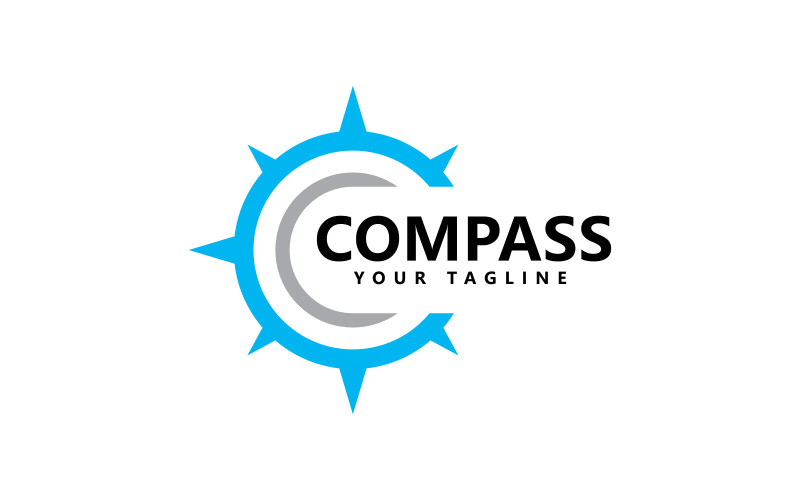 Kompass-Logo-Symbol, Vektor-Vorlage, Design V8
