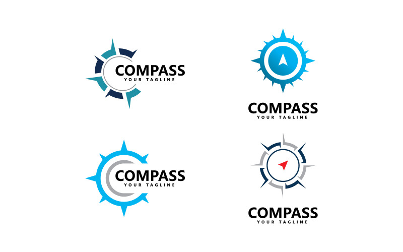 Kompass logotyp ikon vektor malldesign V0