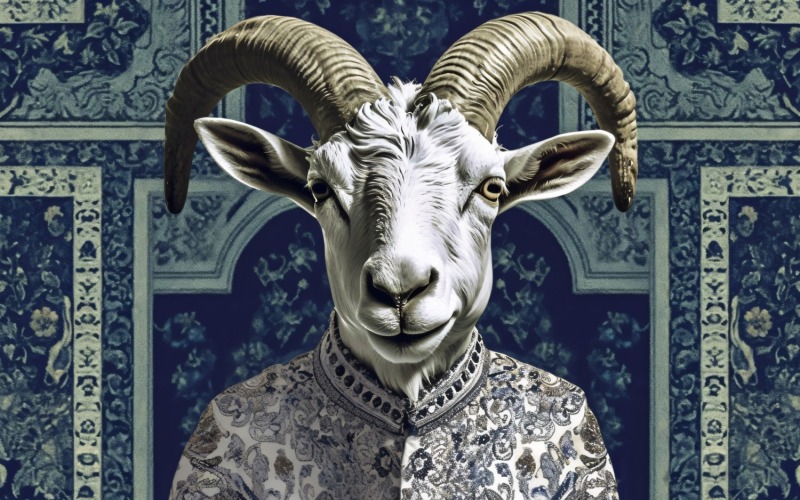 Projekt Eid ul Adha z ilustracją szczęśliwej kozy 01