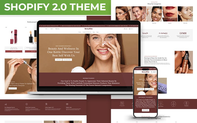 Berry Bliss – víceúčelový obchod s kosmetikou a kosmetikou Shopify 2.0 responzivní téma