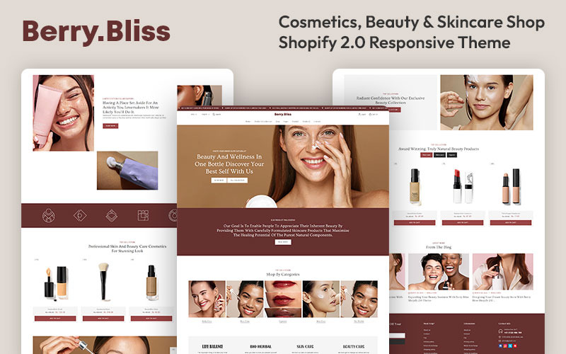 Berry Bliss - Магазин красоты и косметики Многоцелевая адаптивная тема Shopify 2.0