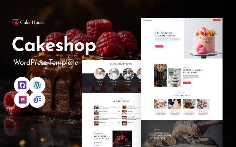 Cake House - Motyw WordPress Elementor z ciastami