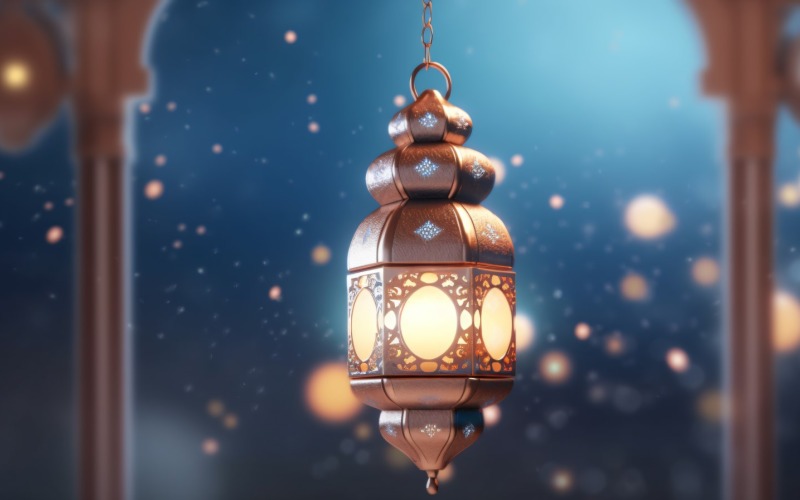 Islamisk bakgrund med en hänglykta 08