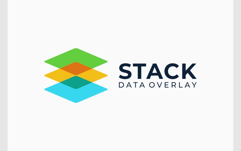 Logo moderno astratto dello stack di dati