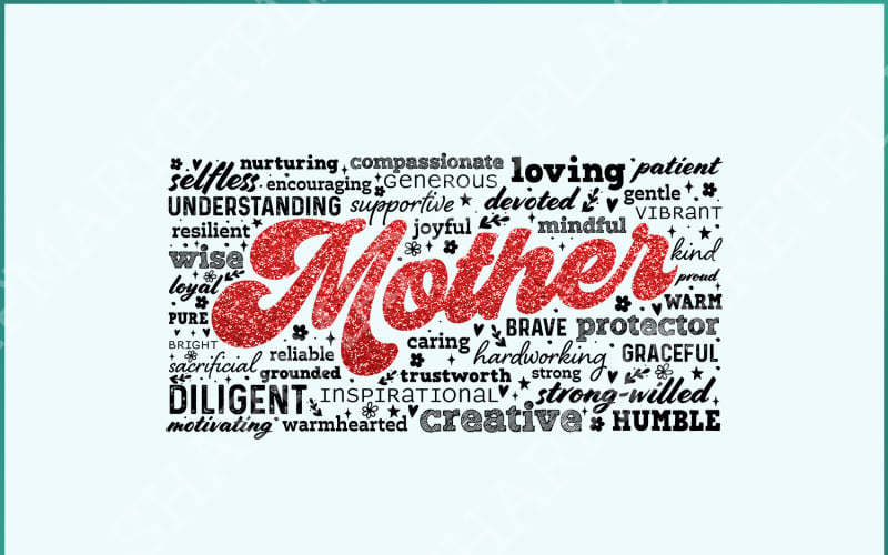 Mother Word PNG Sublimation Design, Mama Custom Glitter Sequin, Best Mom PNG, Mom Shirt Design