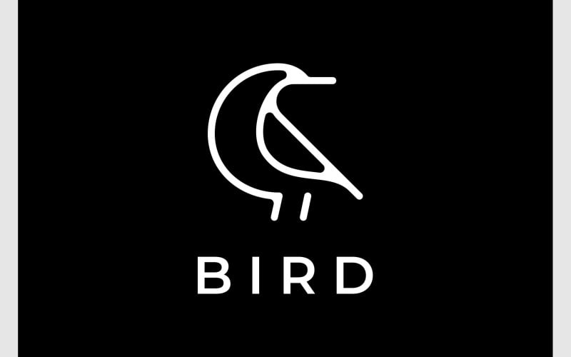 Fågel Line Art minimalistisk logotyp
