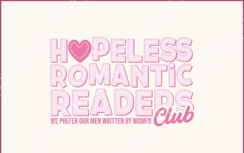 Hopeless Romantic Readers Club PNG, Vintage Buch-Digitale Clipart, Mystische Romantik Buchliebhaber