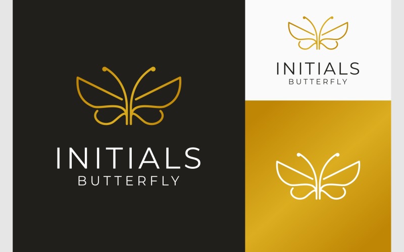 Luxuriöses Butterfly SB Initialen Logo