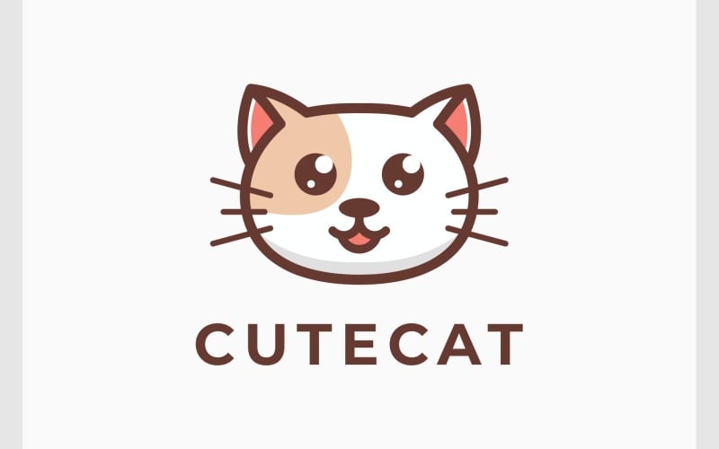 Roztomilé Kotě Kočka Kreslené Logo