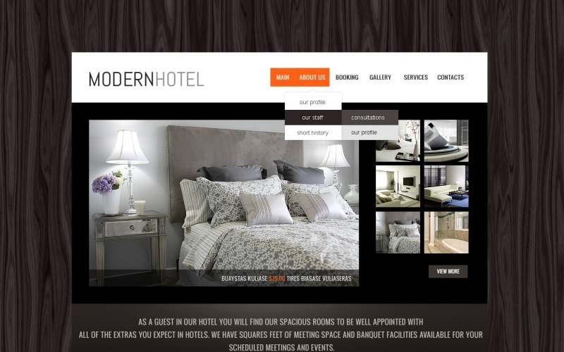Шаблон сайта гостиницы - Hotels - HTML5 шаблон сайта