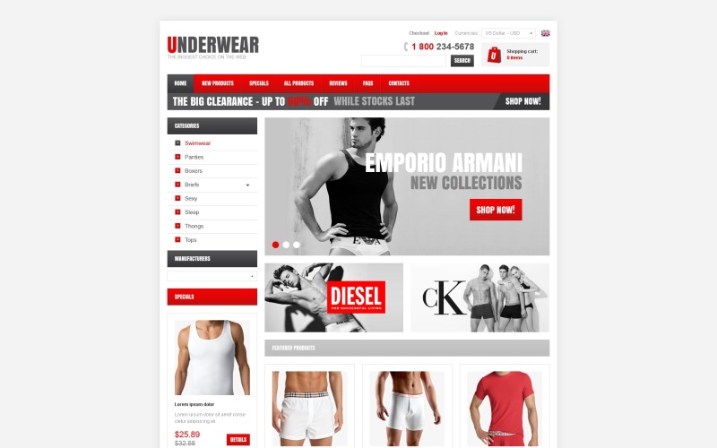 шаблон zencart для мужского нижнего белья