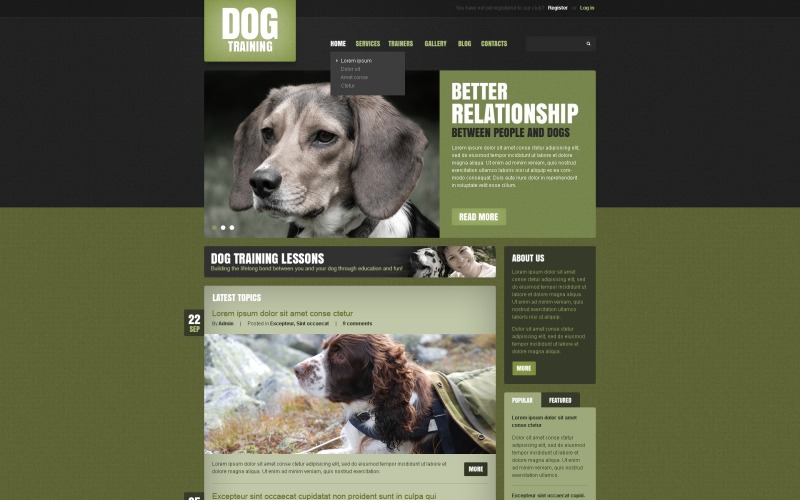 Шаблон Dog Drupal