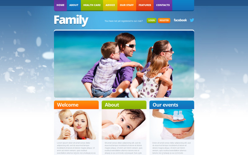 Szablon witryny responsywnej dla rodziny