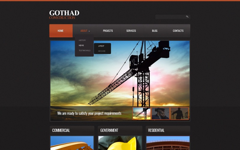 Website-Vorlage der Baufirma