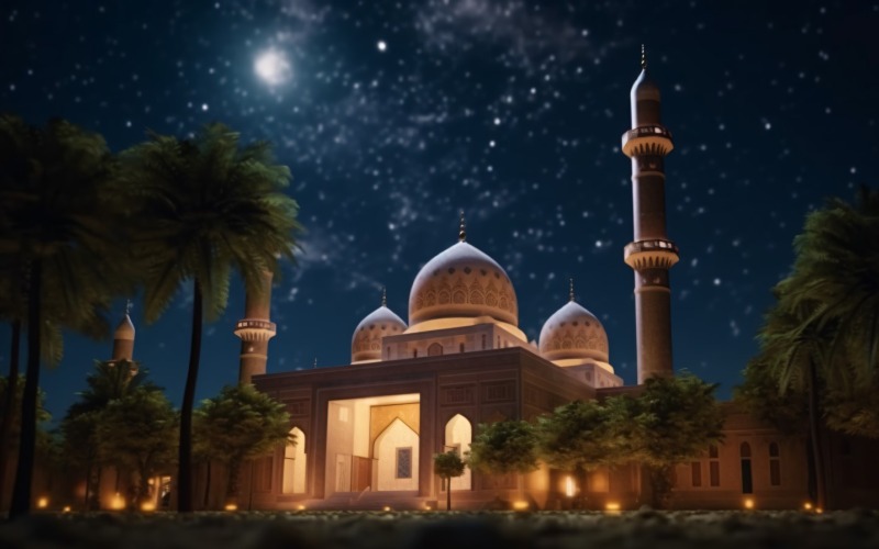 Дизайн Eid ul adha з мечеттю та пальмою 03