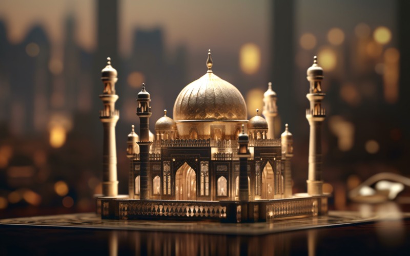 Eid al adha achtergrond voorkant van moskee 08