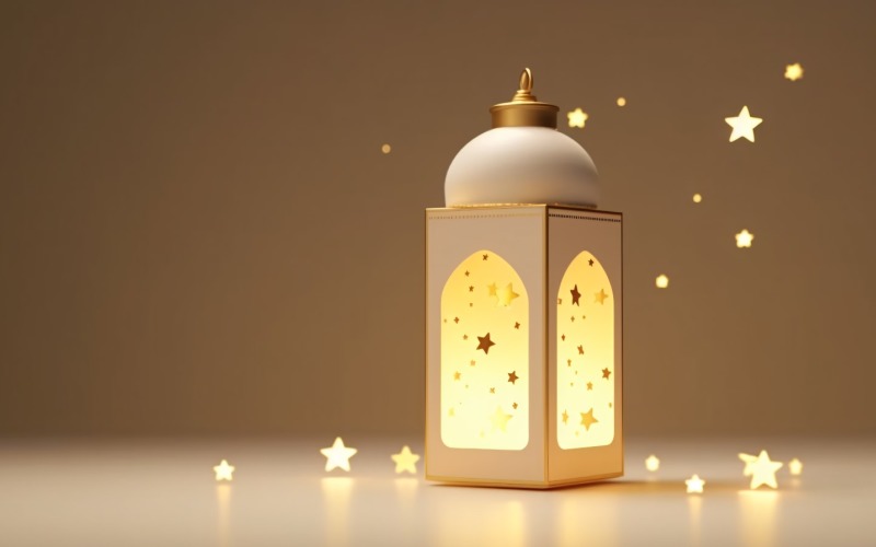 Eid ul adha Islamic background, gold close up lantern 08