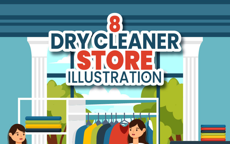 8 Illustration d'un magasin de nettoyage à sec