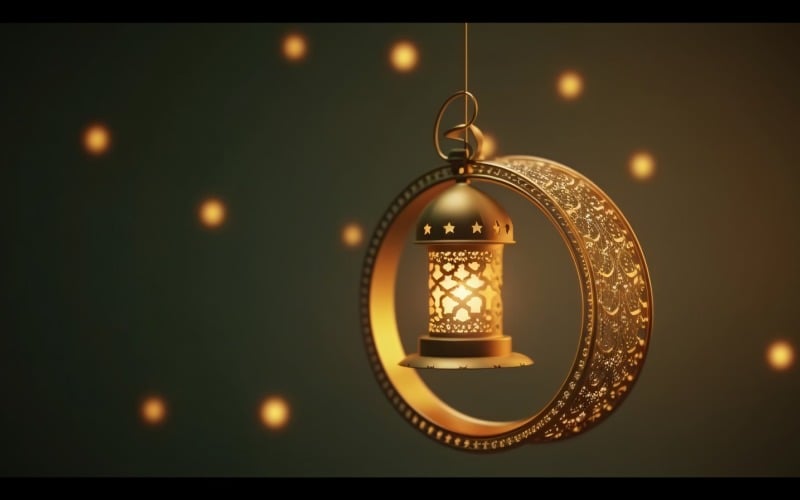 Islamic background with a hang lantern 25