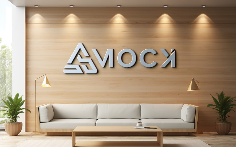 Makieta logo 3D Makieta logo premium na ścianie
