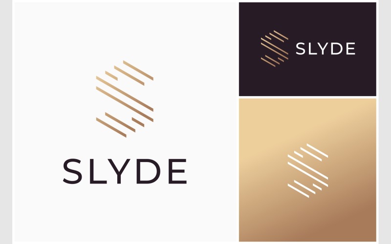 Bokstaven S lyxig minimalistisk logotyp