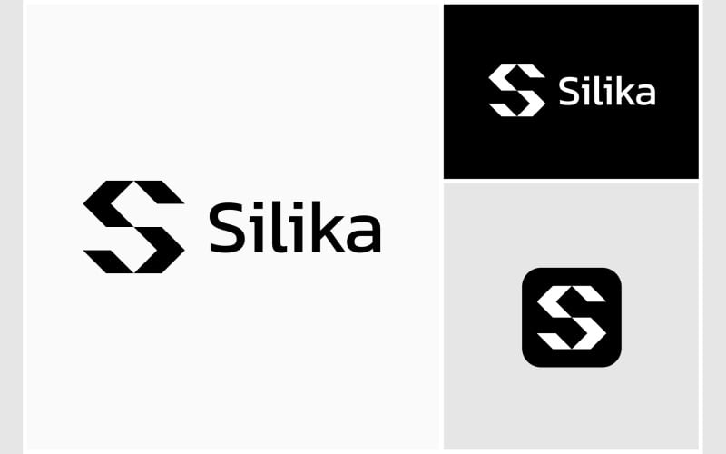 Bokstaven S moderna geometriska logotyp