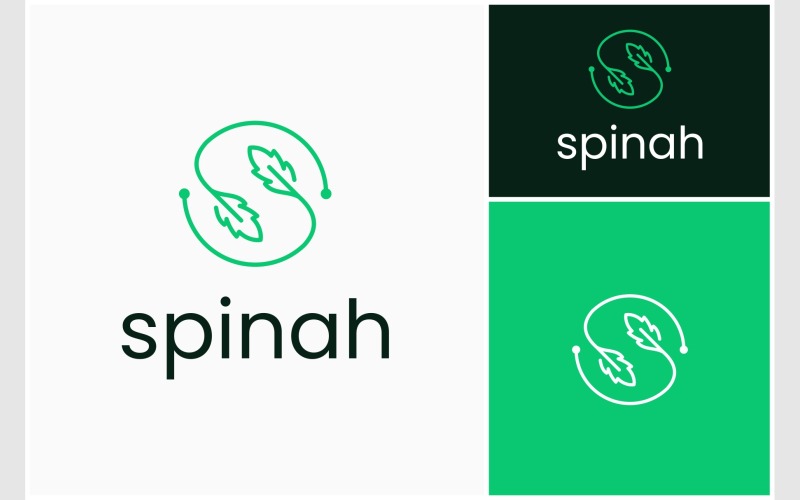 Bokstaven S Spenatblad Logotyp