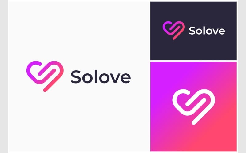 Буква S Love Современный логотип