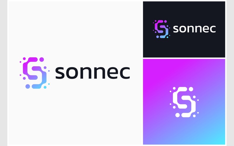 Letter S Digital Technology Logo