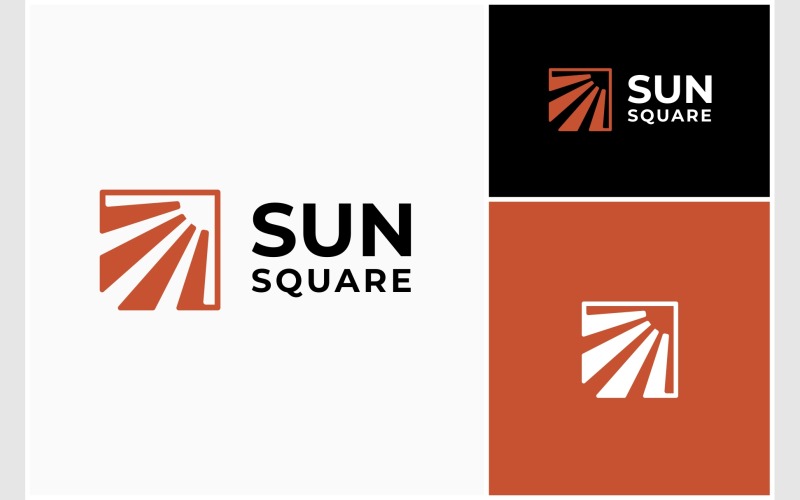 Logo abstrait carré Sun Shine