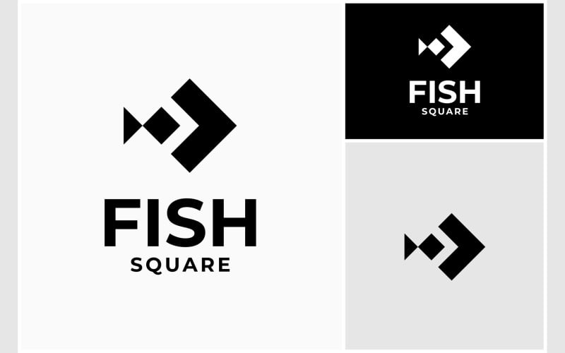 Minimalne logo geometryczne ryby