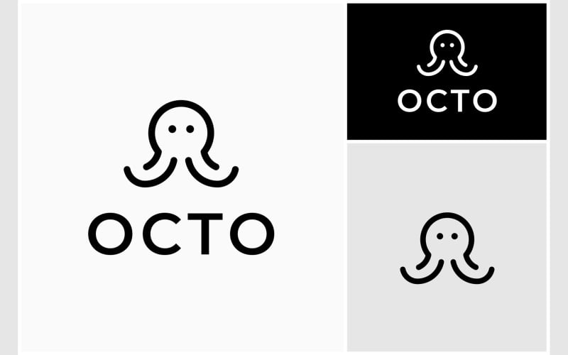 Octopus Kraken enkel logotyp