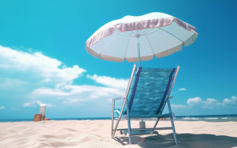 Chaise de plage extérieure d'été avec parasol 071