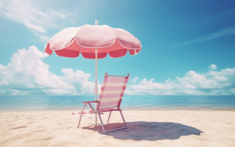 海滩夏日户外沙滩椅带遮阳伞069