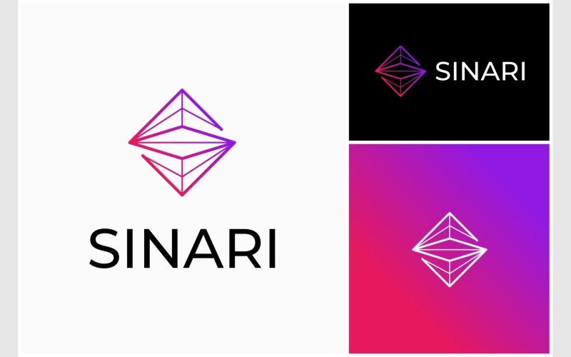 Letter S Rhombus lijnstructuur Logo