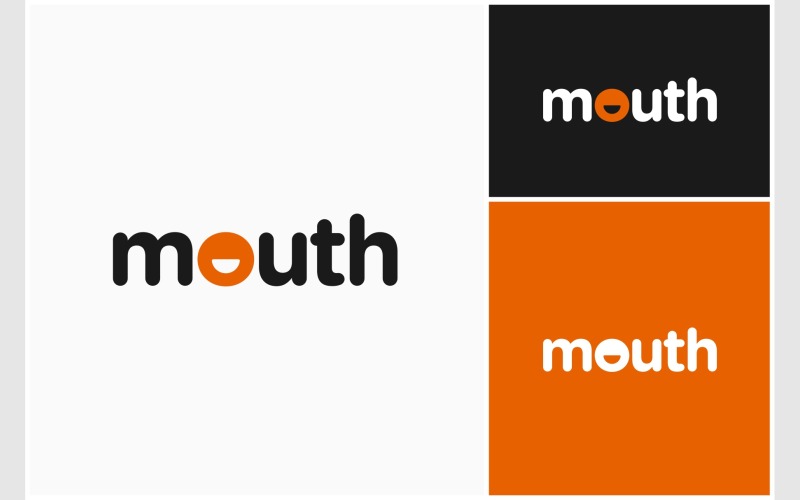 Logo de mot-symbole abstrait de visage de bouche