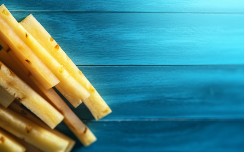 Ananas-Eis am Stiel auf Holzhintergrund, Sommerfrucht-Konzept 281